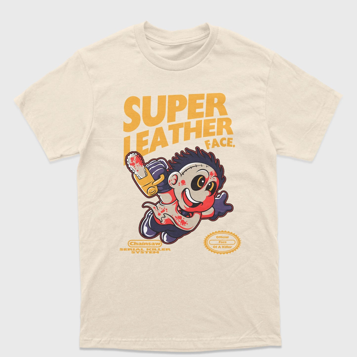 Camiseta Básica Unissex Super Mario Leather Face