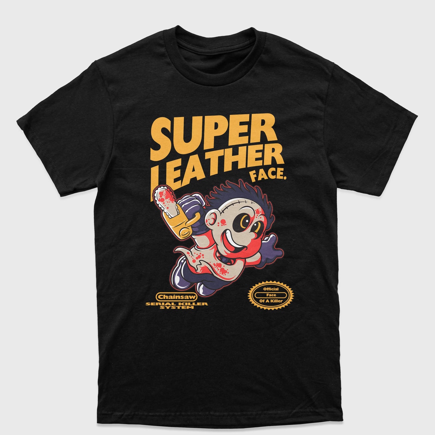 Camiseta Básica Unissex Super Mario Leather Face