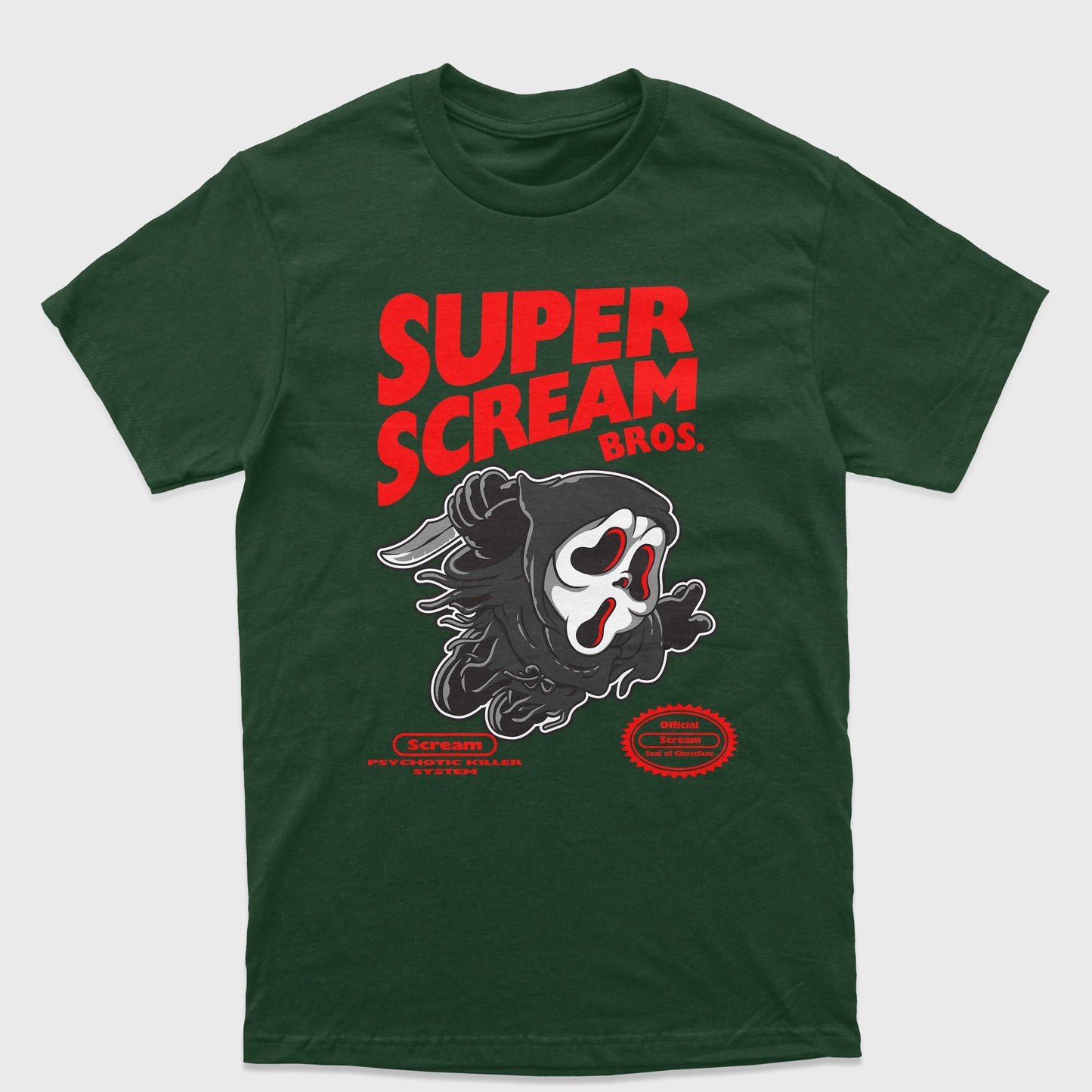 Camiseta Básica Unissex Super Mario Scream Ghost Terror