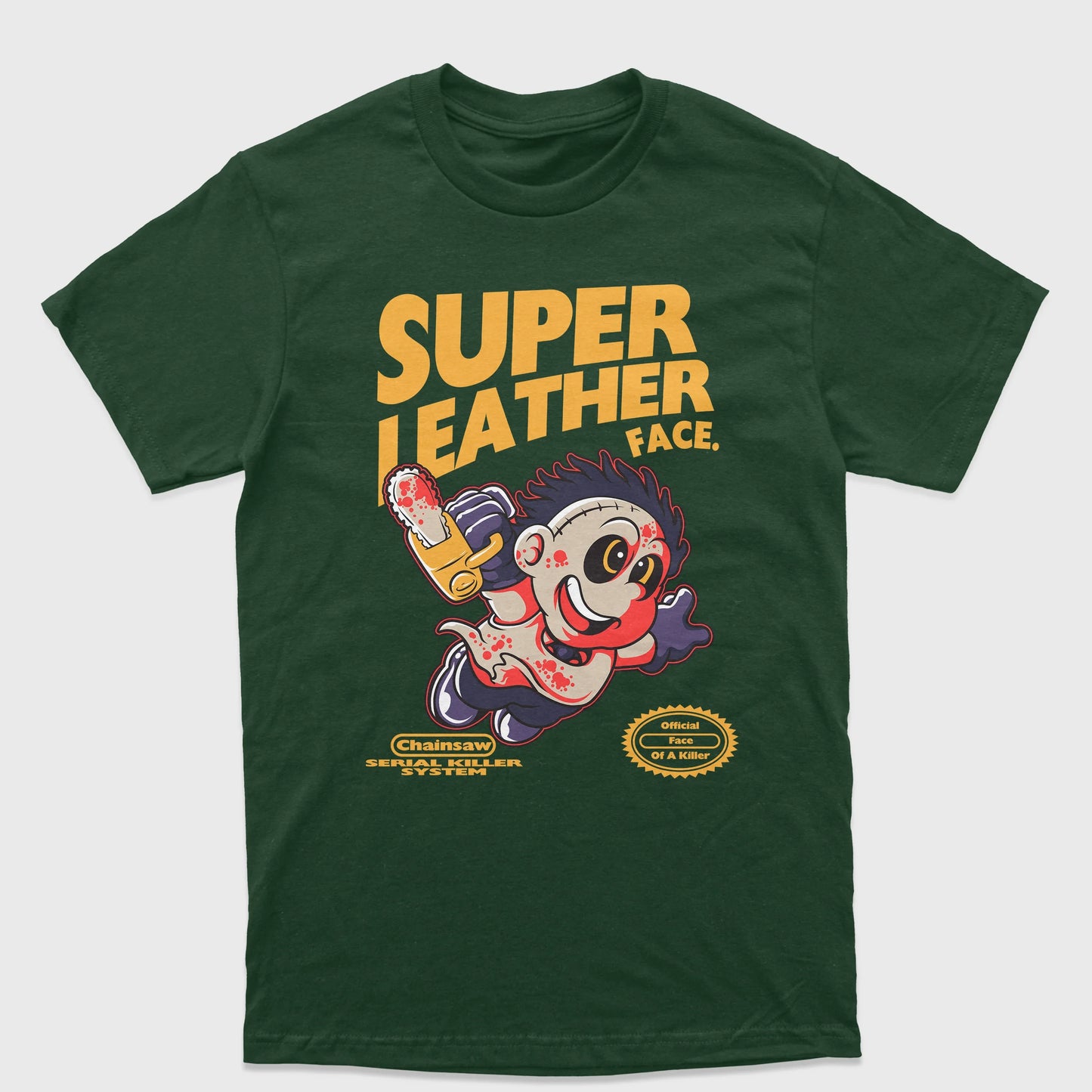 Camiseta Básica Unissex Super Mario Leather Face
