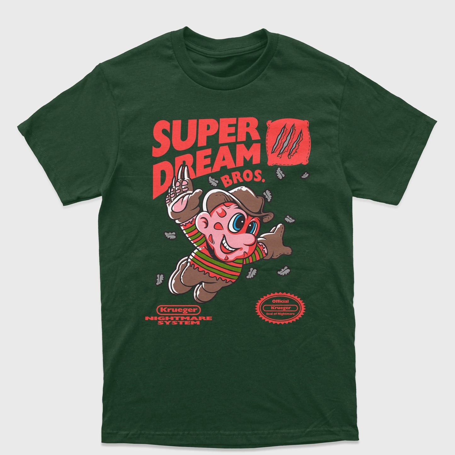 Camiseta Básica Unissex Super Mario Dream Freddy Krueger