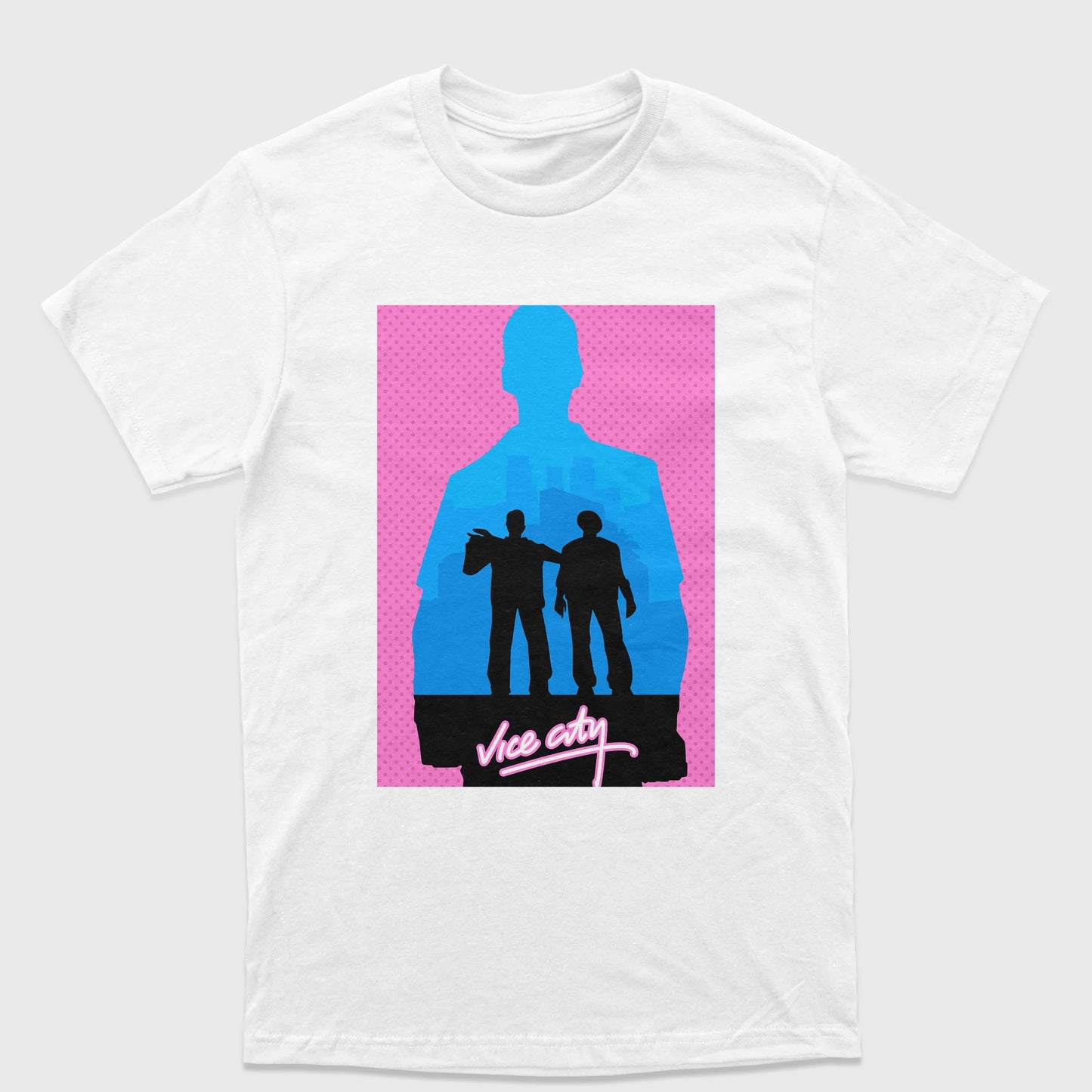 Camiseta Básica Unissex Vice City GTA Game-BRANCO