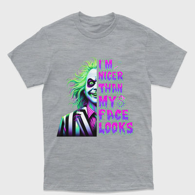 Camiseta Básica Unissex I'm Nicer Than My Face Looks