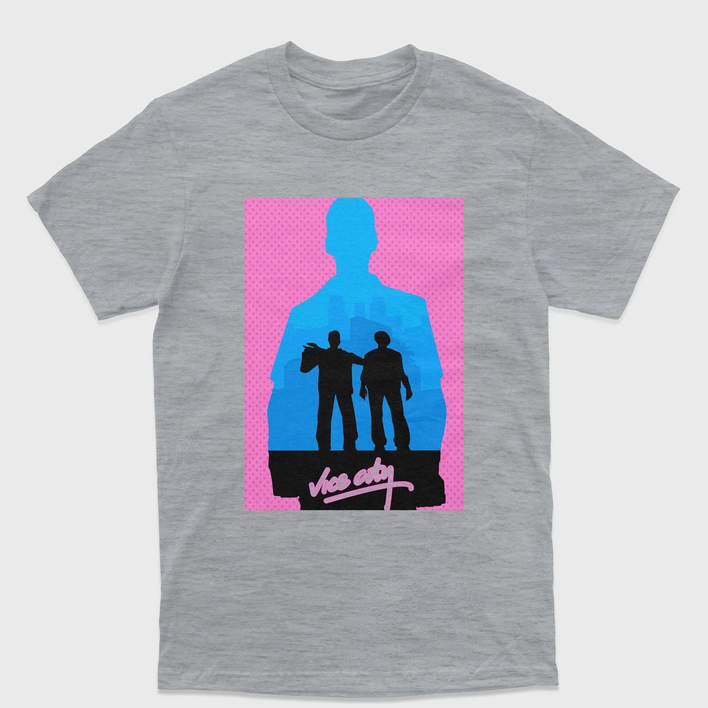 Camiseta Básica Unissex Vice City GTA Game-CINZA