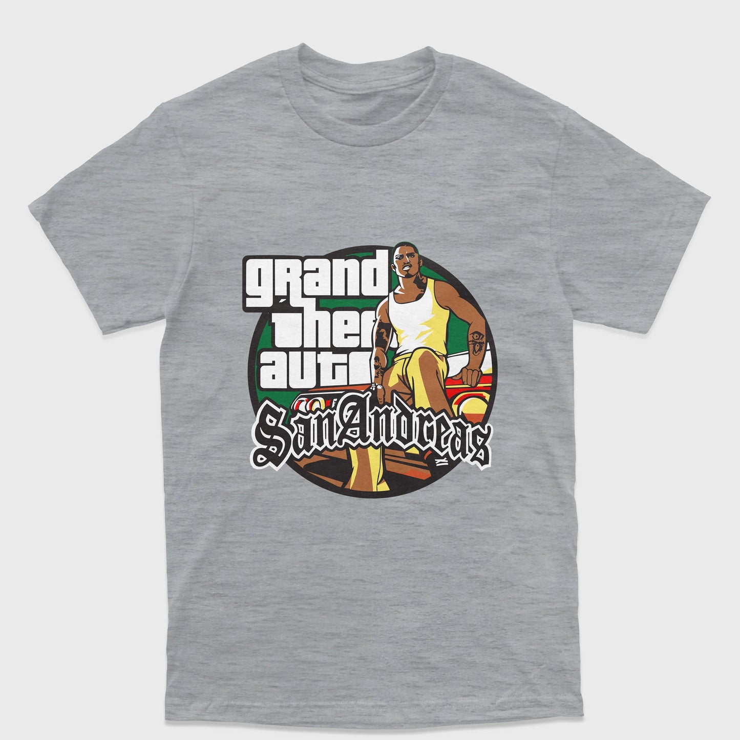 Camiseta Básica Unissex Grand Theft Auto San Andreas-CINZA
