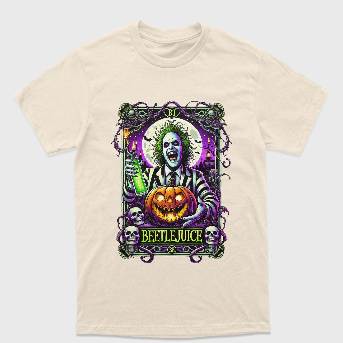 Camiseta Básica Unissex Beetlejuice Pumpkim
