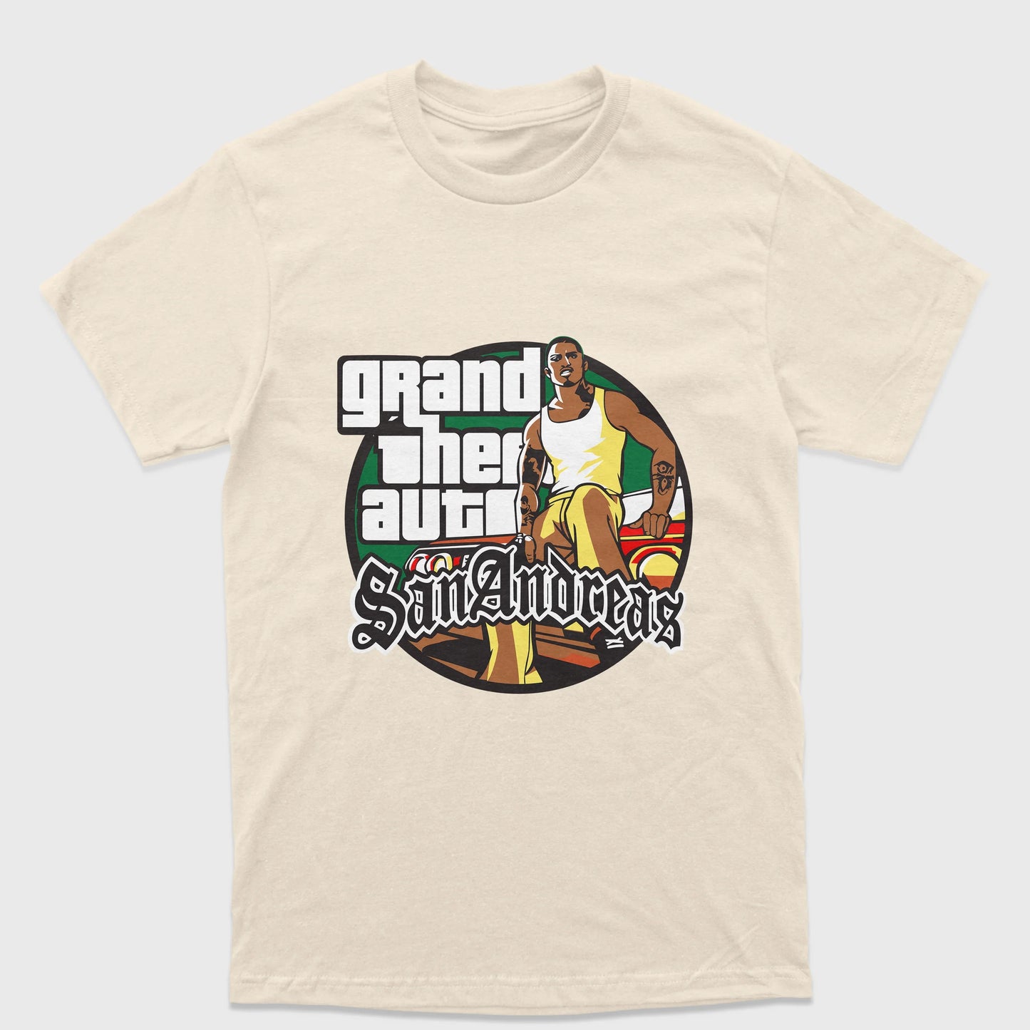 Camiseta Básica Unissex Grand Theft Auto San Andreas-PEROLA