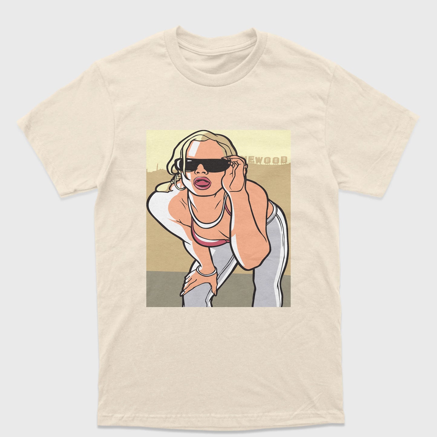Camiseta Básica Unissex Grand Theft Auto Woman Logo-PEROLA