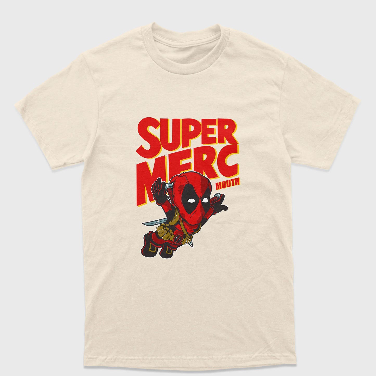 Camiseta Básica Unissex Super Mario Deadpool Marvel Pérola
