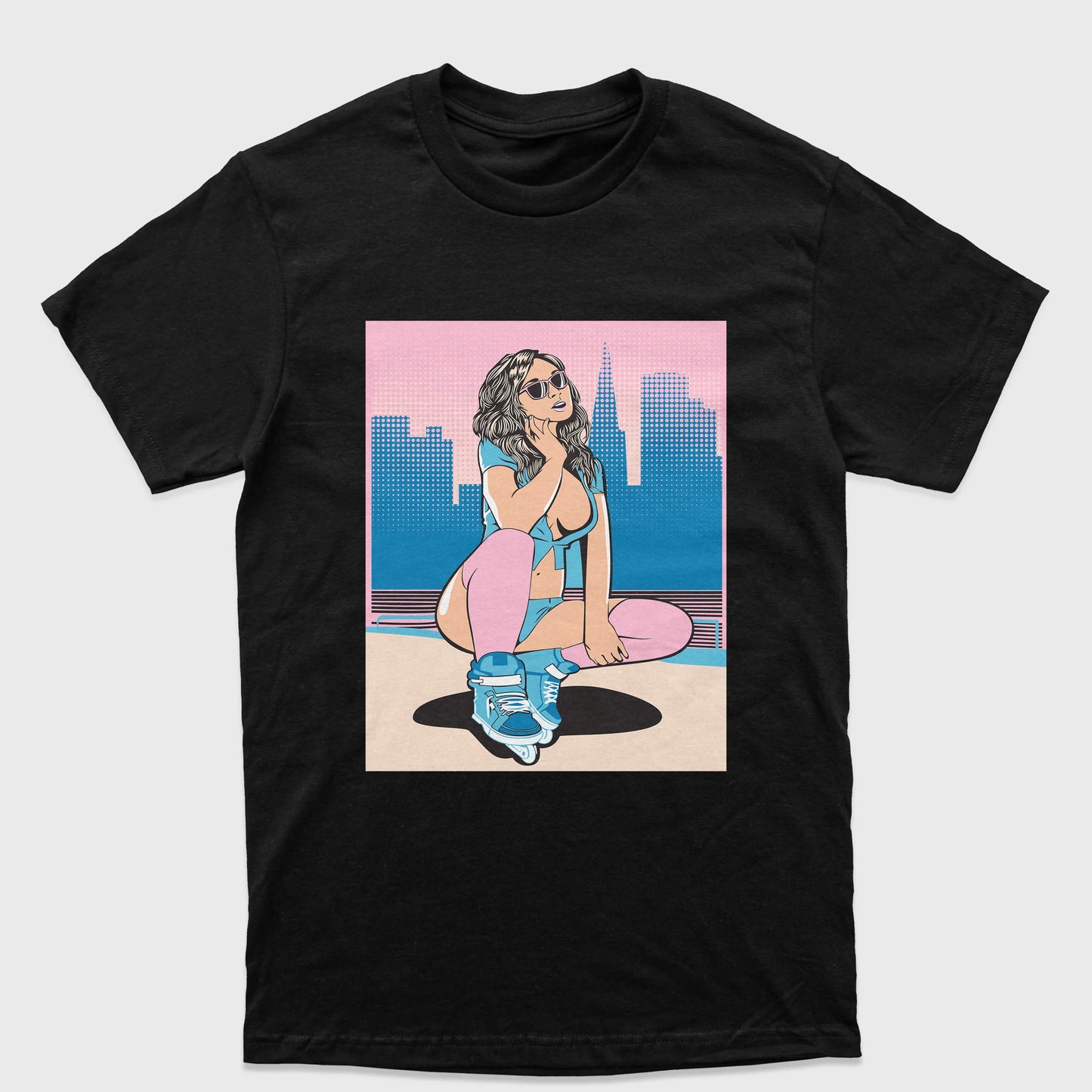 Camiseta Básica Unissex Grand Theft Auto Woman-PRETO