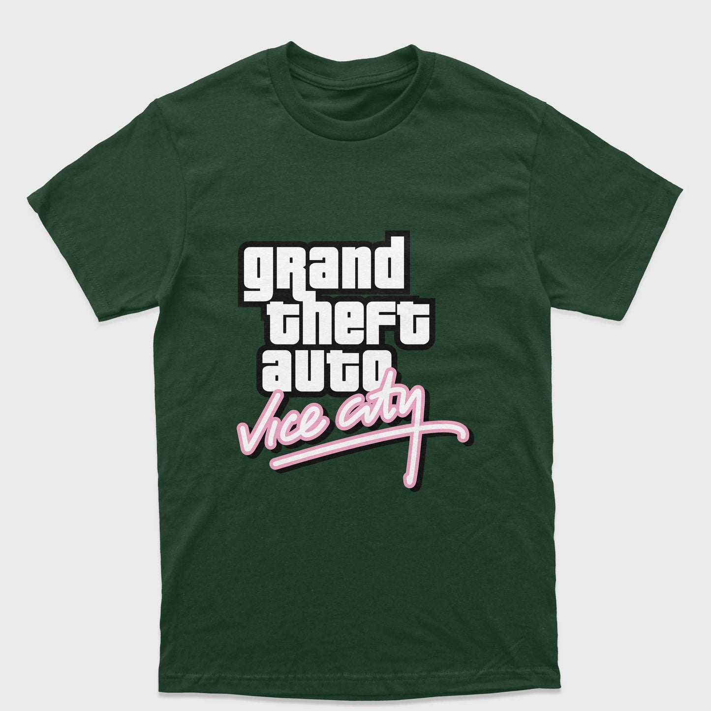 Camiseta Básica Unissex Grand Theft Auto Vice City-VERDE