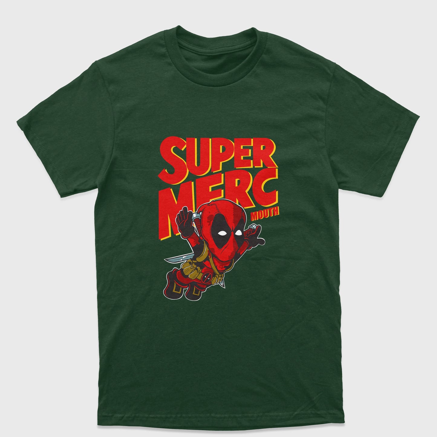 Camiseta Básica Unissex Super Mario Deadpool Marvel Verde