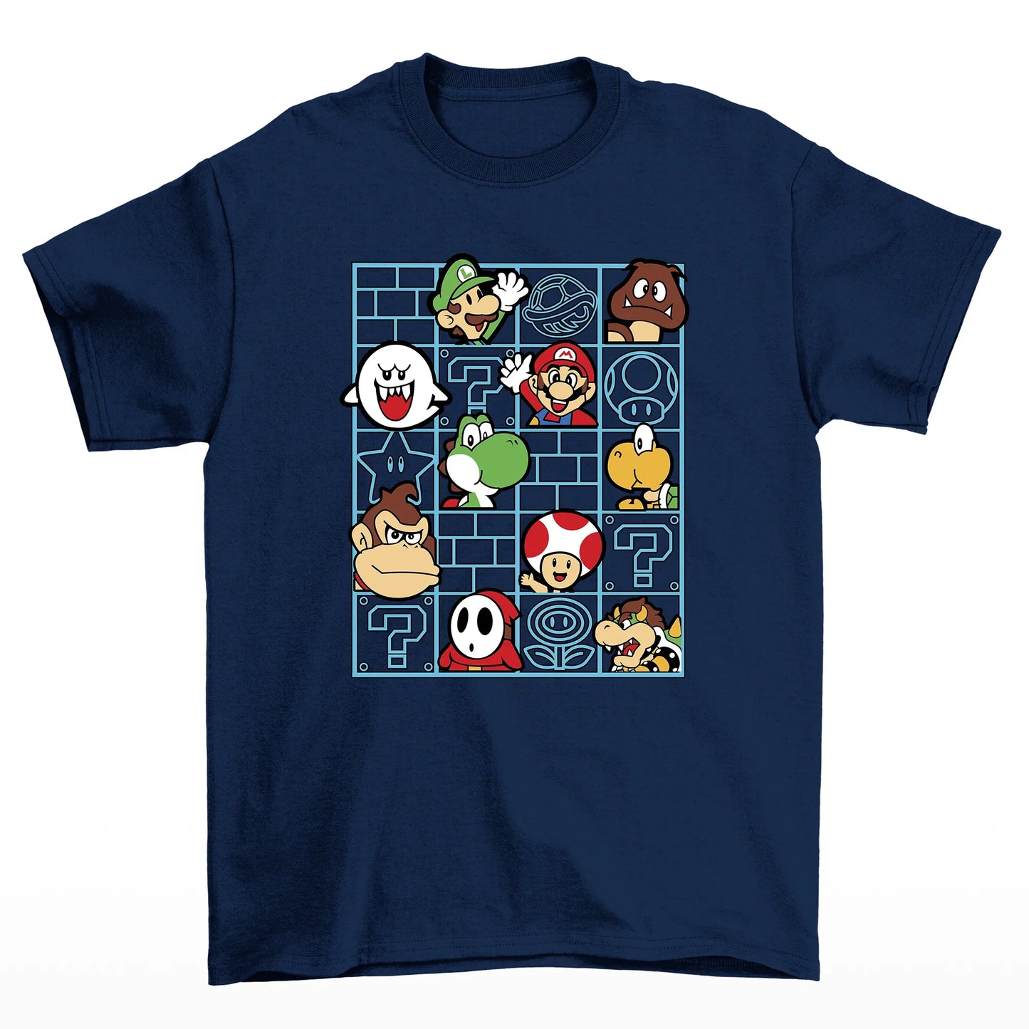 Camiseta Básica Personagens Mario e DK-azul-marinho