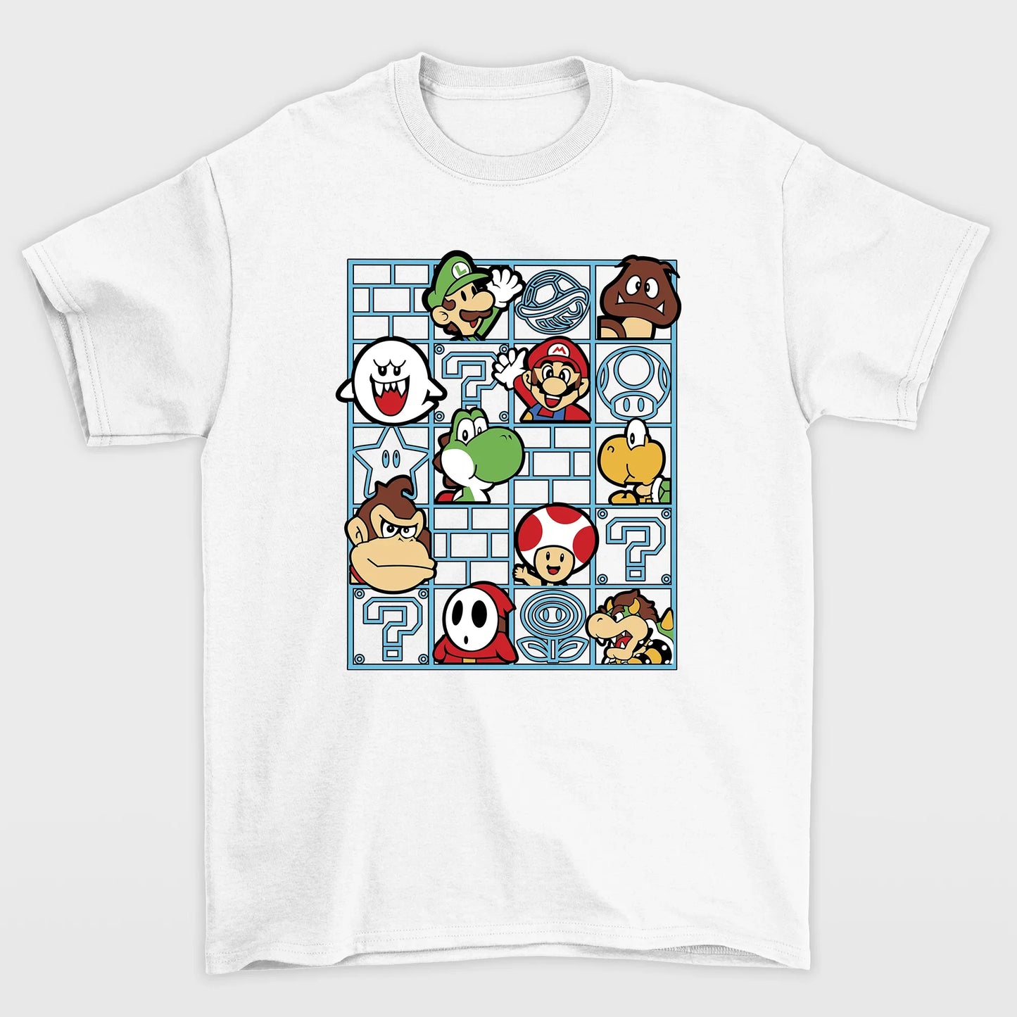 Camiseta Básica Personagens Mario e DK-branco