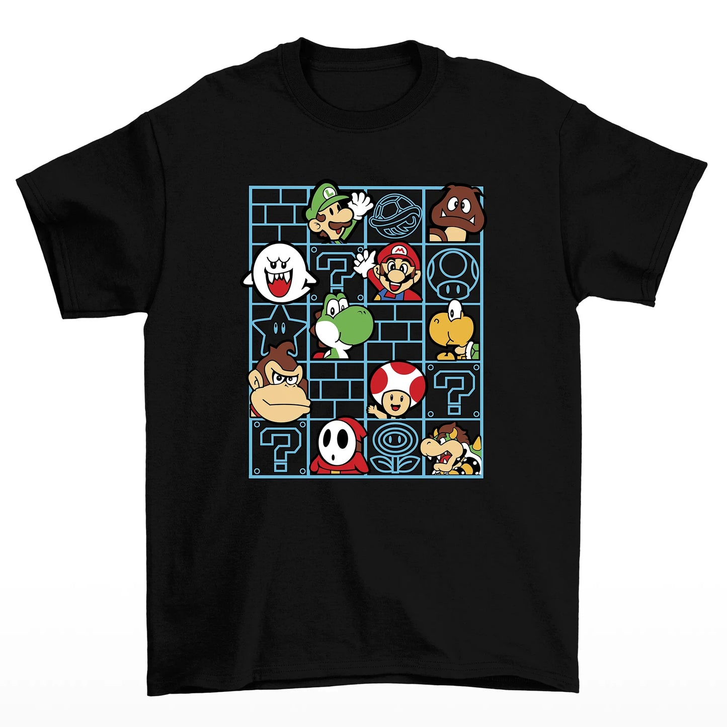 Camiseta Básica Personagens Mario e DK-preto