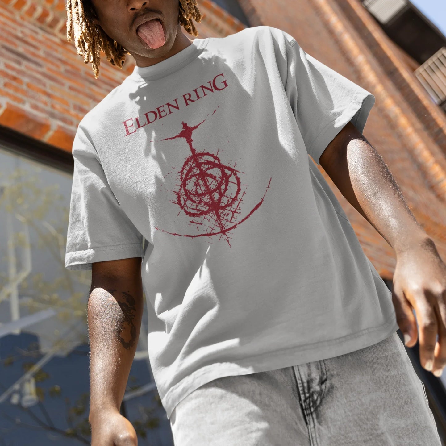 Camiseta Básica Elden Ring Symbol-cinza