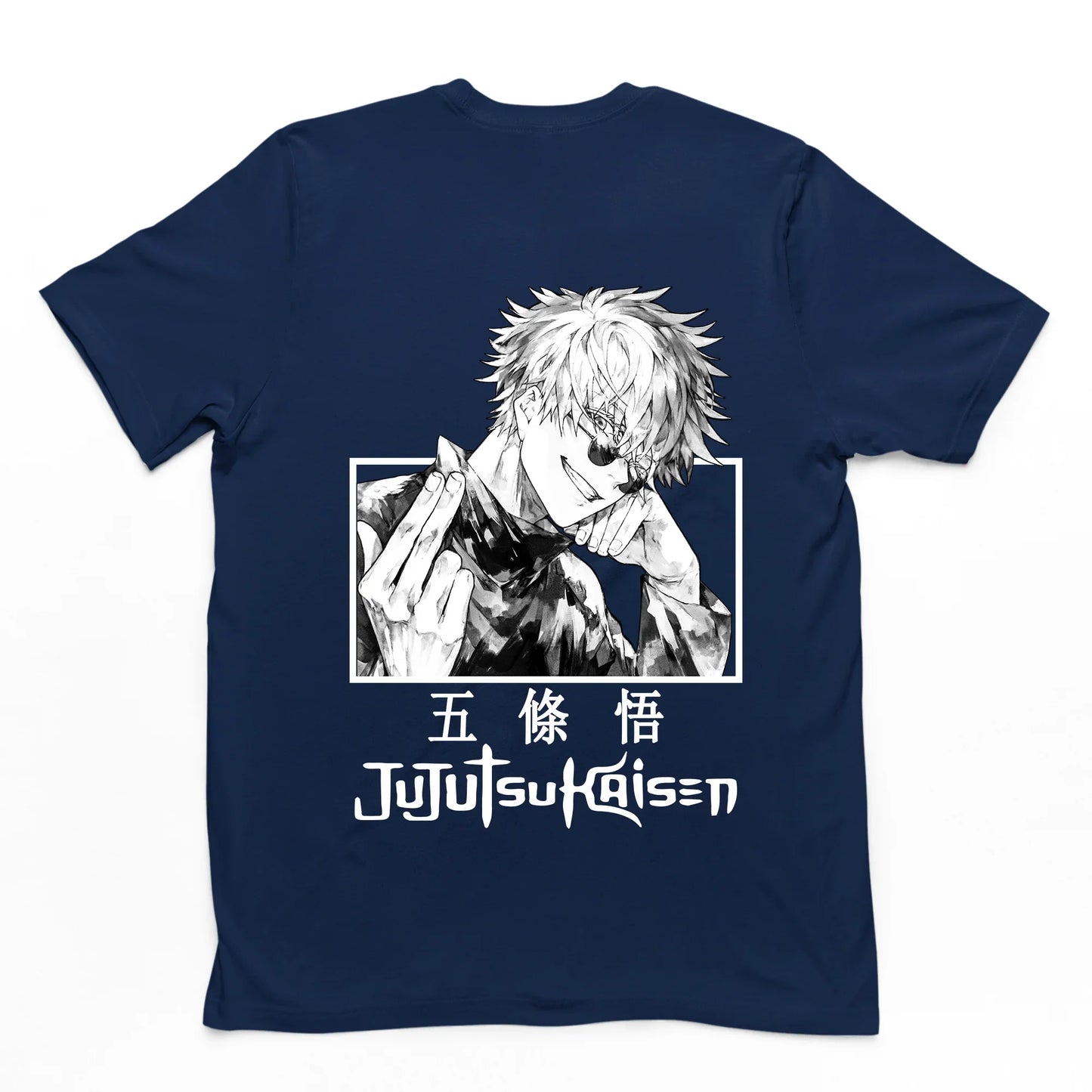 Camiseta Básica Azul Marinho Unissex Jujutsu Kaisen Fashion Gojo Satoru