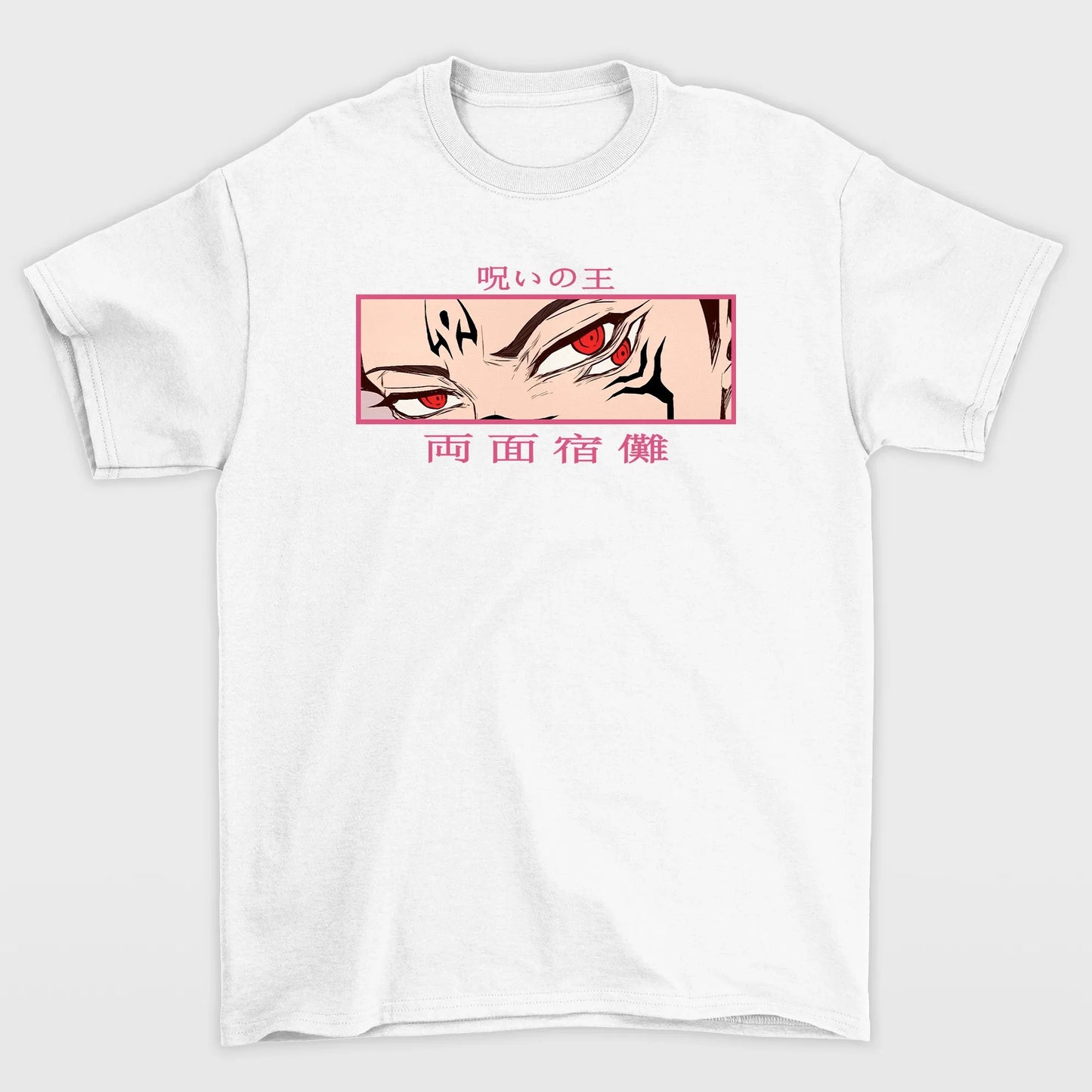 Camiseta Básica King of Curse Sukuna Jujutsu Kaisen - branco