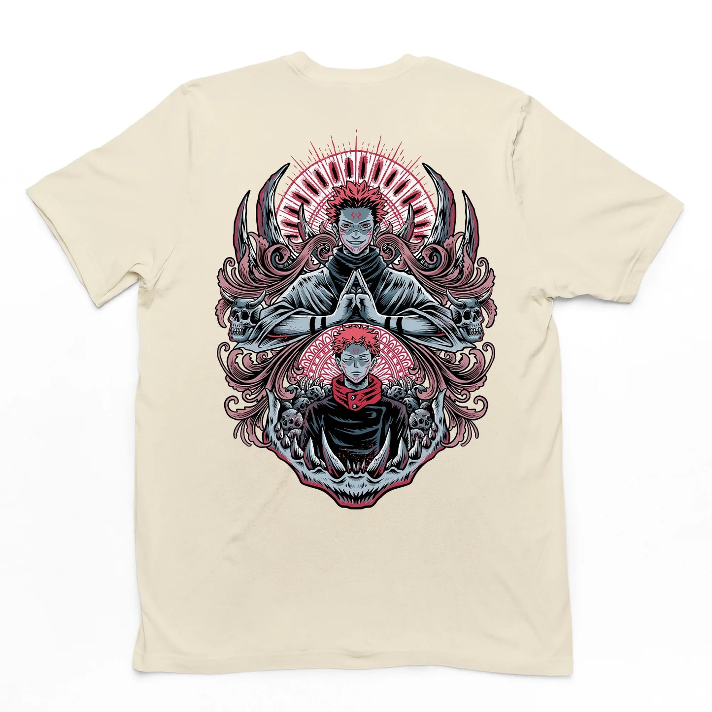 Camiseta Básica King of Curse Sukuna Jujutsu Kaisen - pérola