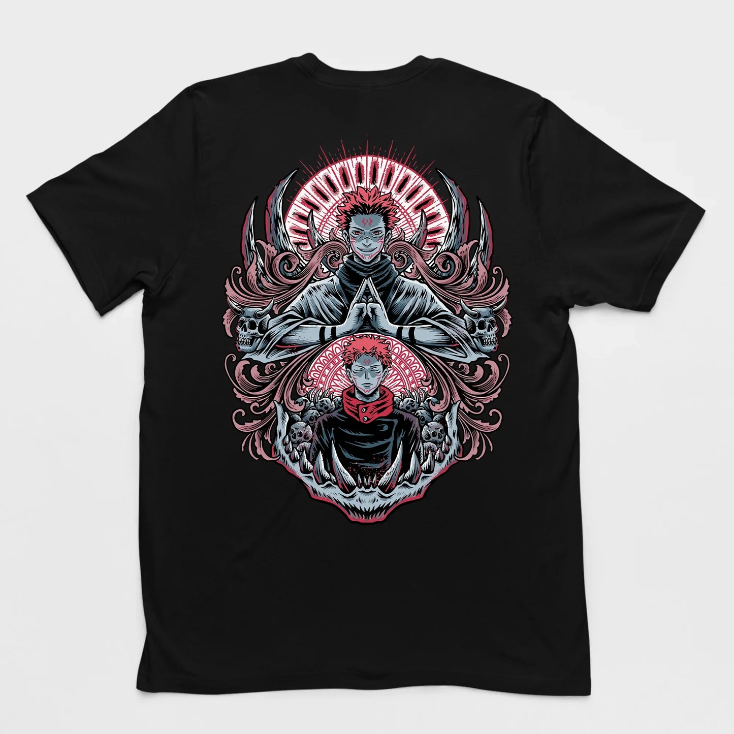 Camiseta Básica King of Curse Sukuna Jujutsu Kaisen - preto