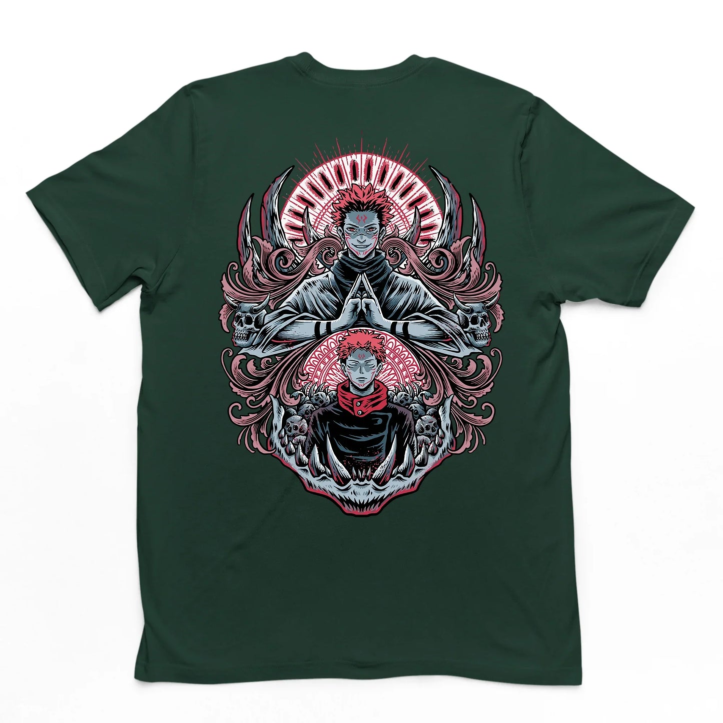 Camiseta Básica King of Curse Sukuna Jujutsu Kaisen - verde