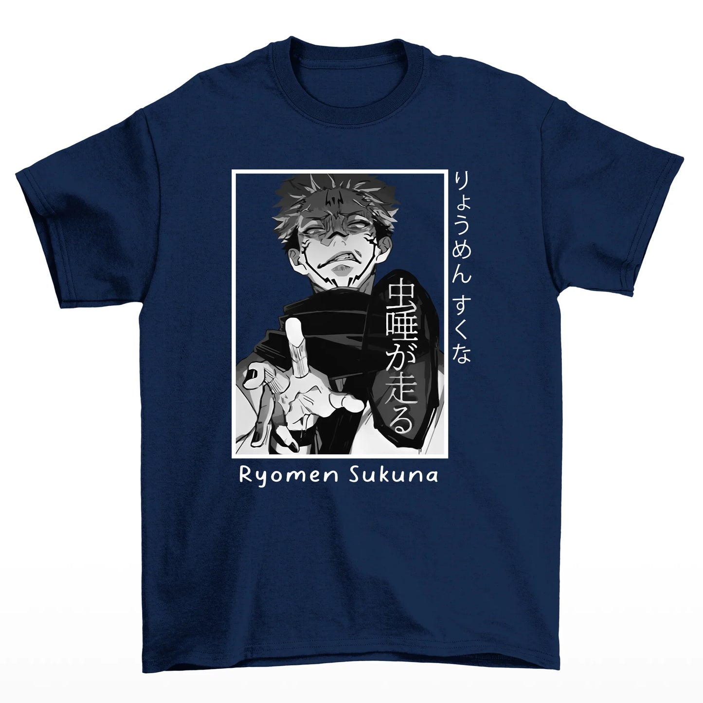 Camiseta Básica Ryomen Sukuna Jujutsu Kaisen- AZUL-MARINHO