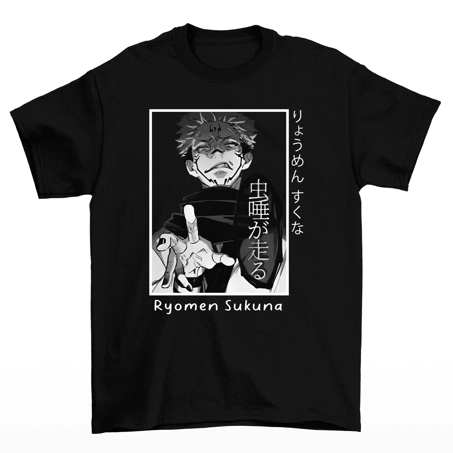 Camiseta Básica Ryomen Sukuna Jujutsu Kaisen- PRETO