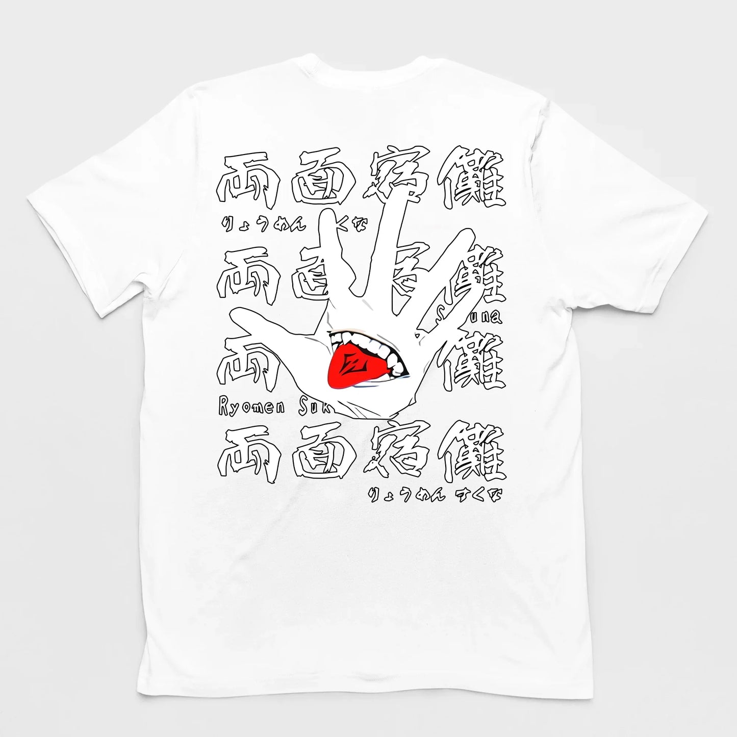 Camiseta Básica Ryomen Sukuna Jujutsu Kaisen- BRANCO