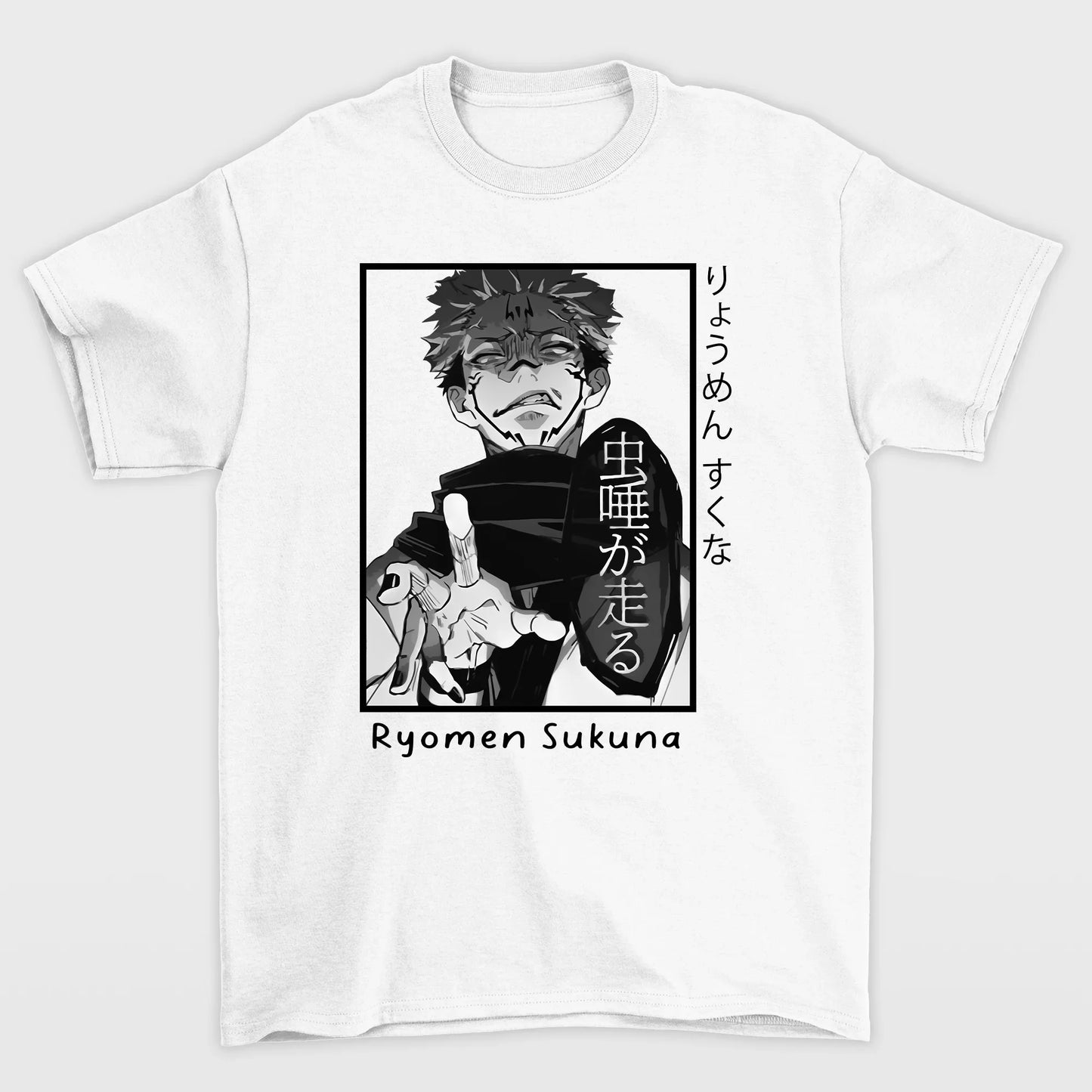 Camiseta Básica Ryomen Sukuna Jujutsu Kaisen- BRANCO
