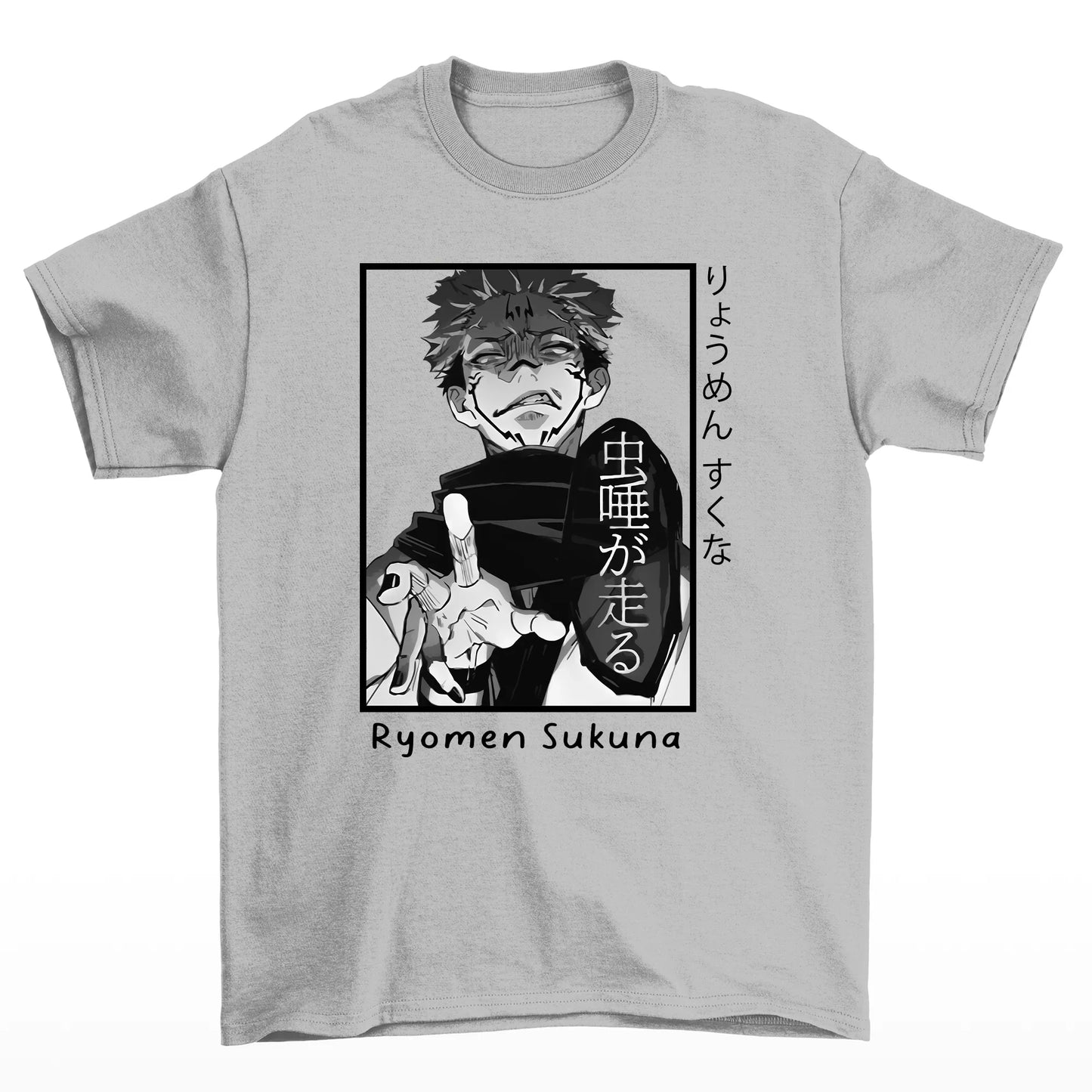 Camiseta Básica Ryomen Sukuna Jujutsu Kaisen- CINZA