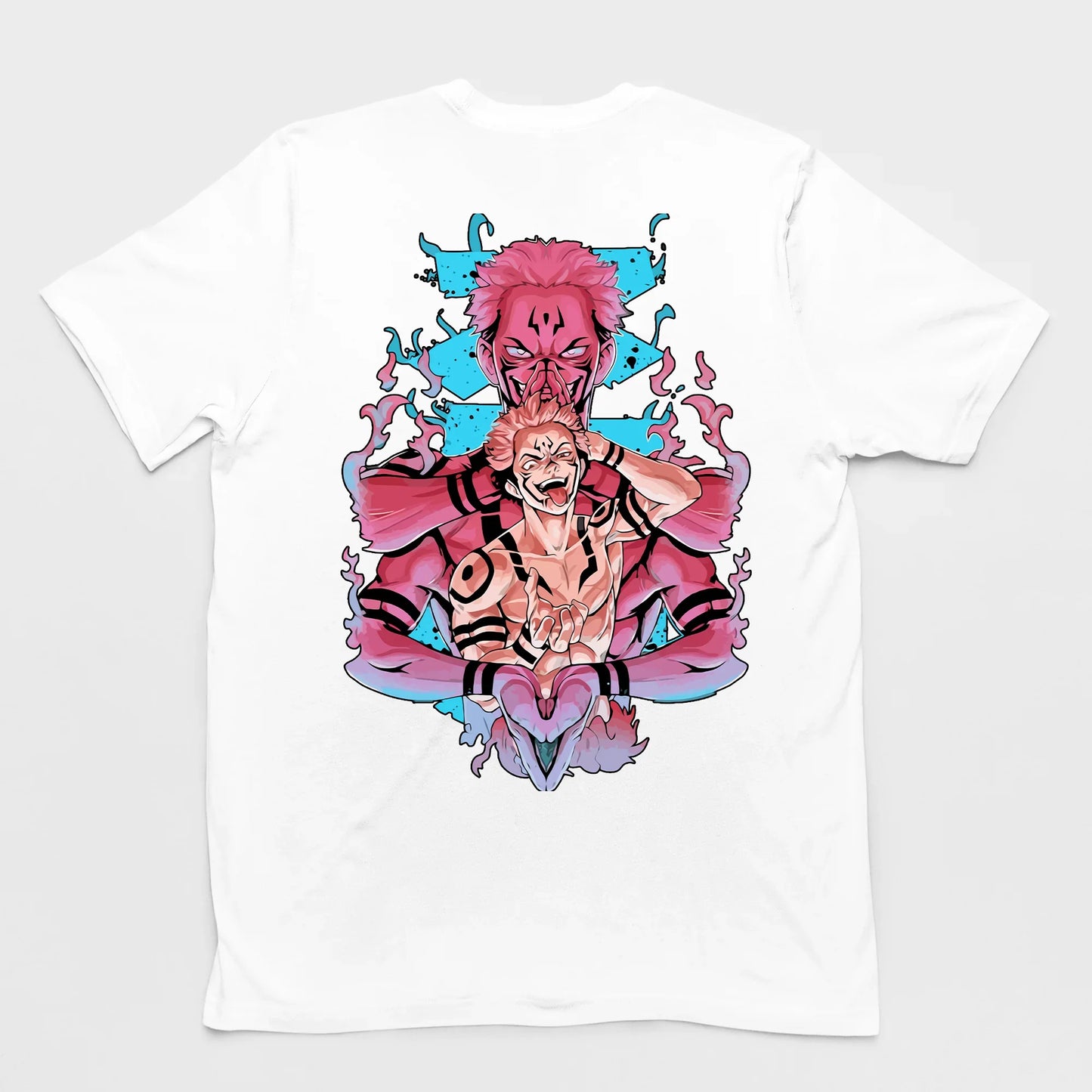 Camiseta Básica branco Sukuna e Yuji Jujutsu Kaisen