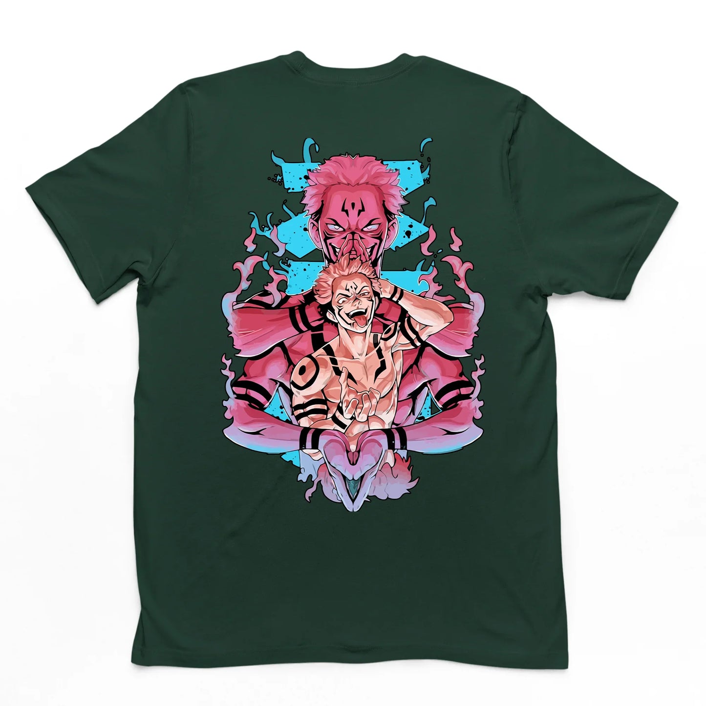 Camiseta Básica verde Sukuna e Yuji Jujutsu Kaisen