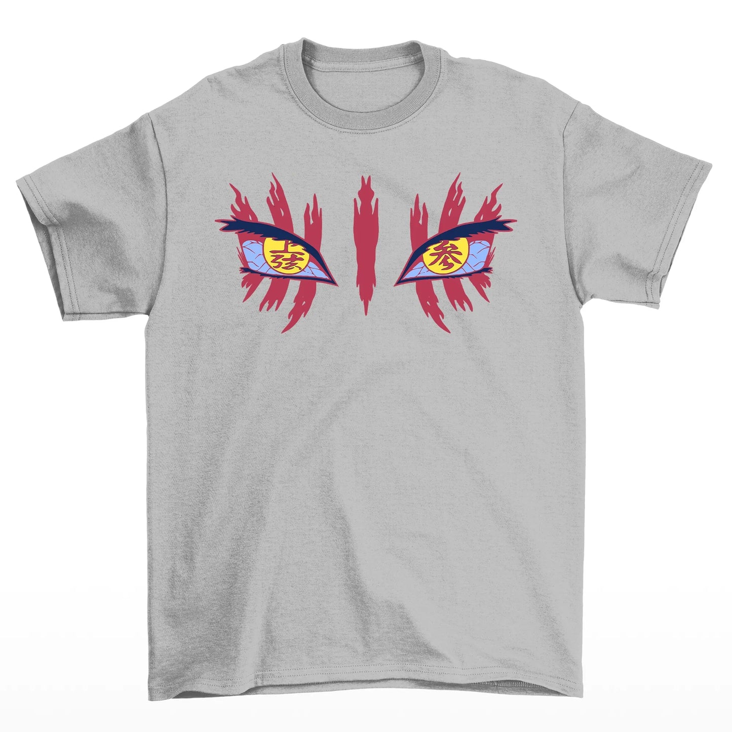 Camiseta Básica Akaza Lua Superior Demon Slayer- cinza