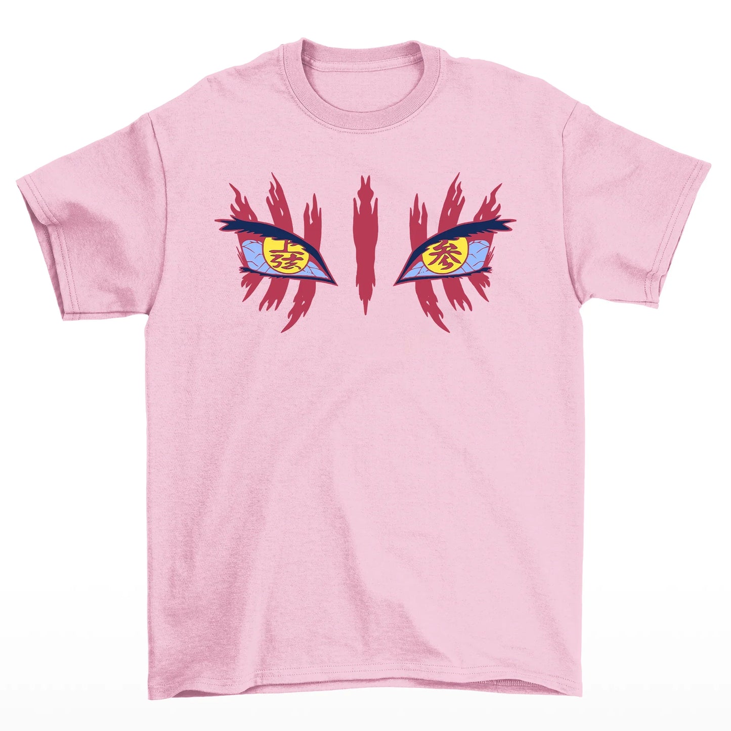 Camiseta Básica Akaza Lua Superior Demon Slayer- rosa bebe
