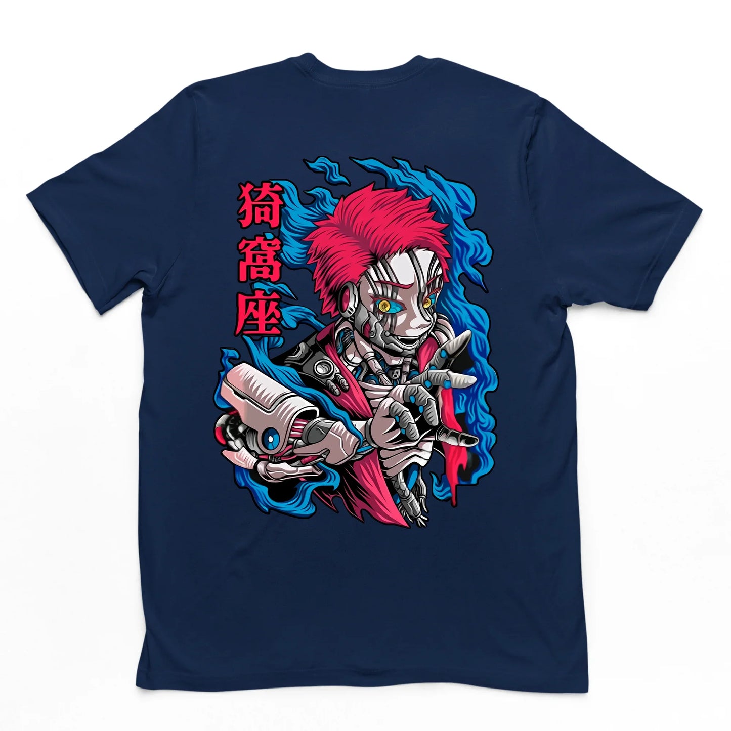 Camiseta Básica Cyber Akaza Demon Slayer Art- AZUL-MARINHO
