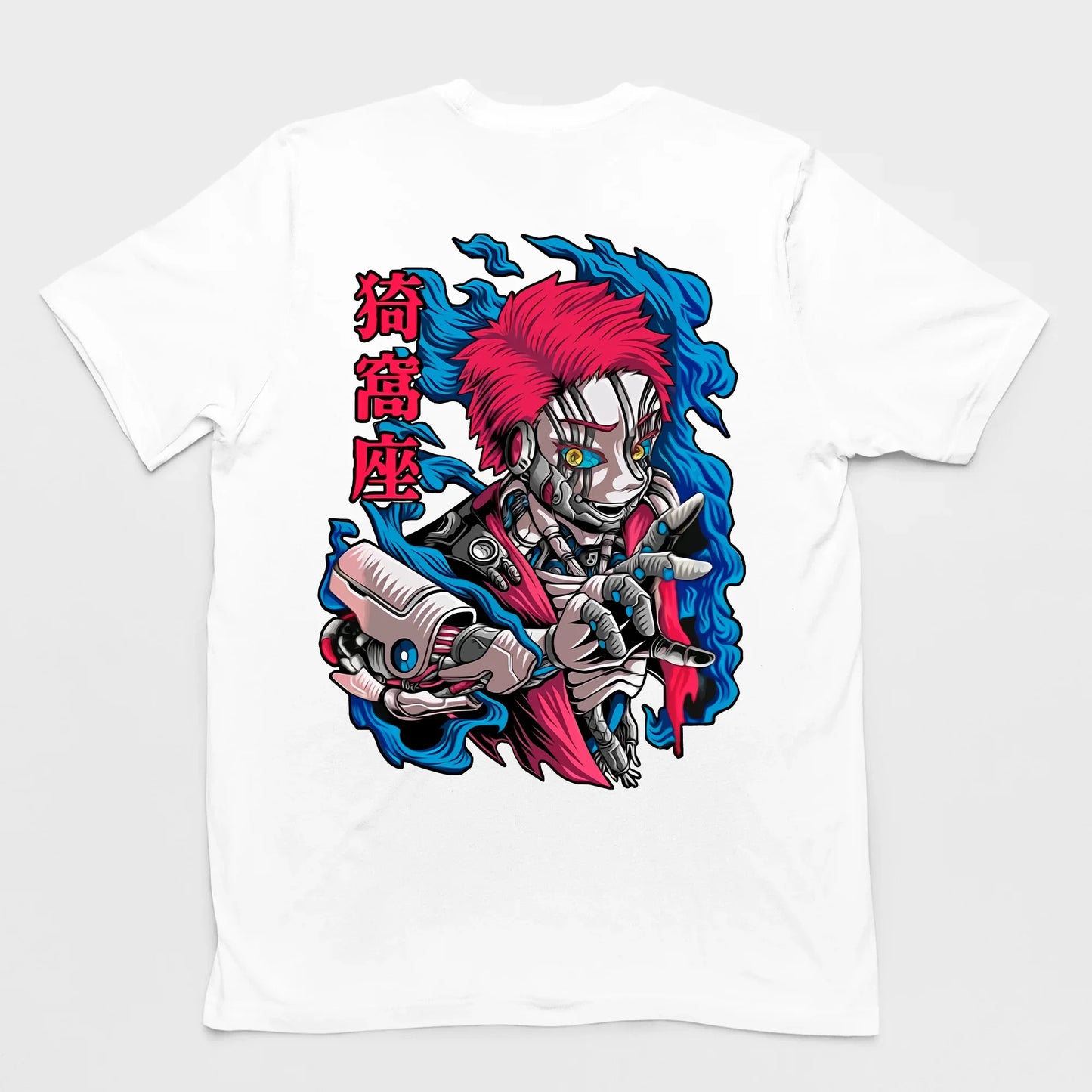 Camiseta Básica Cyber Akaza Demon Slayer Art- BRANCO