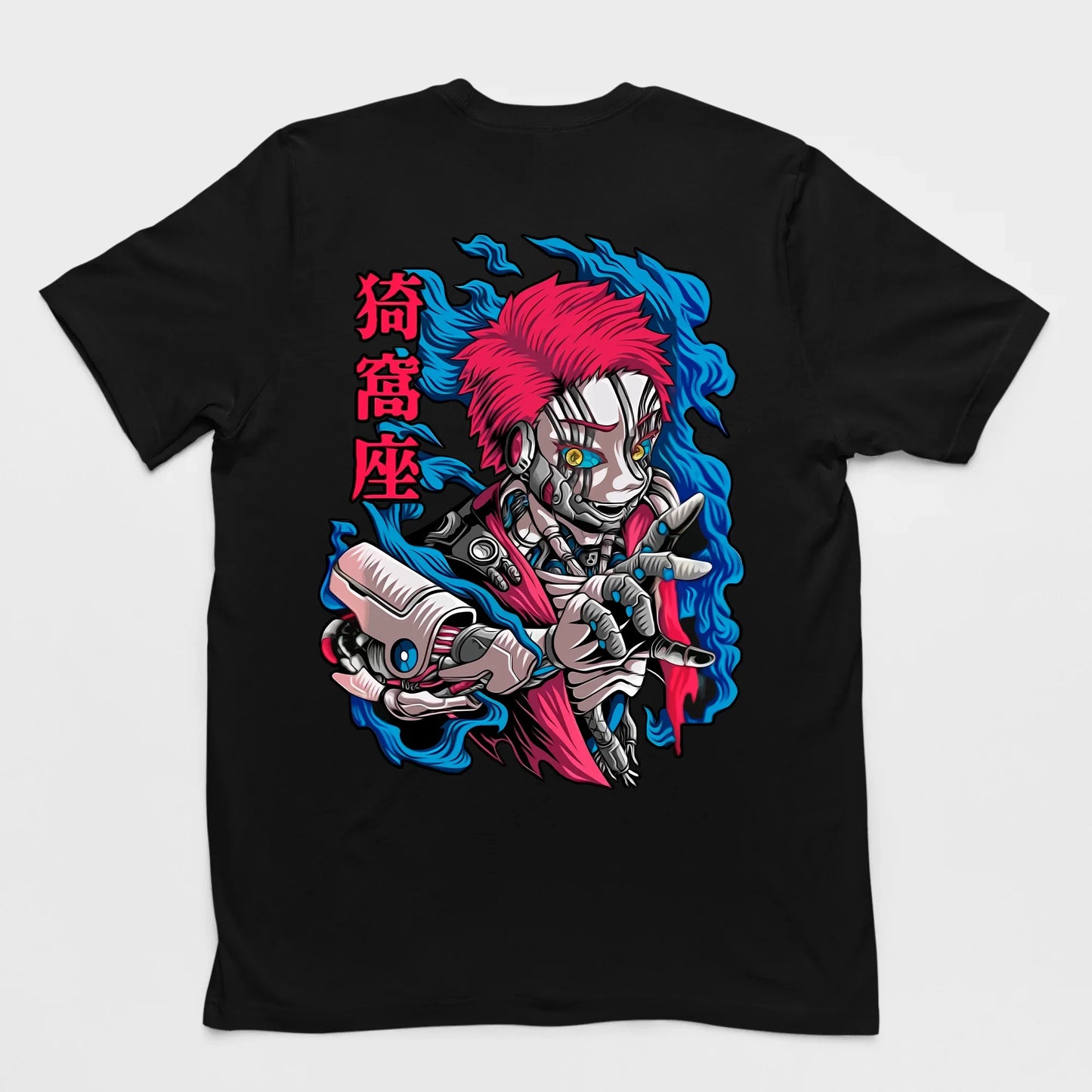 Camiseta Básica Cyber Akaza Demon Slayer Art- PRETO