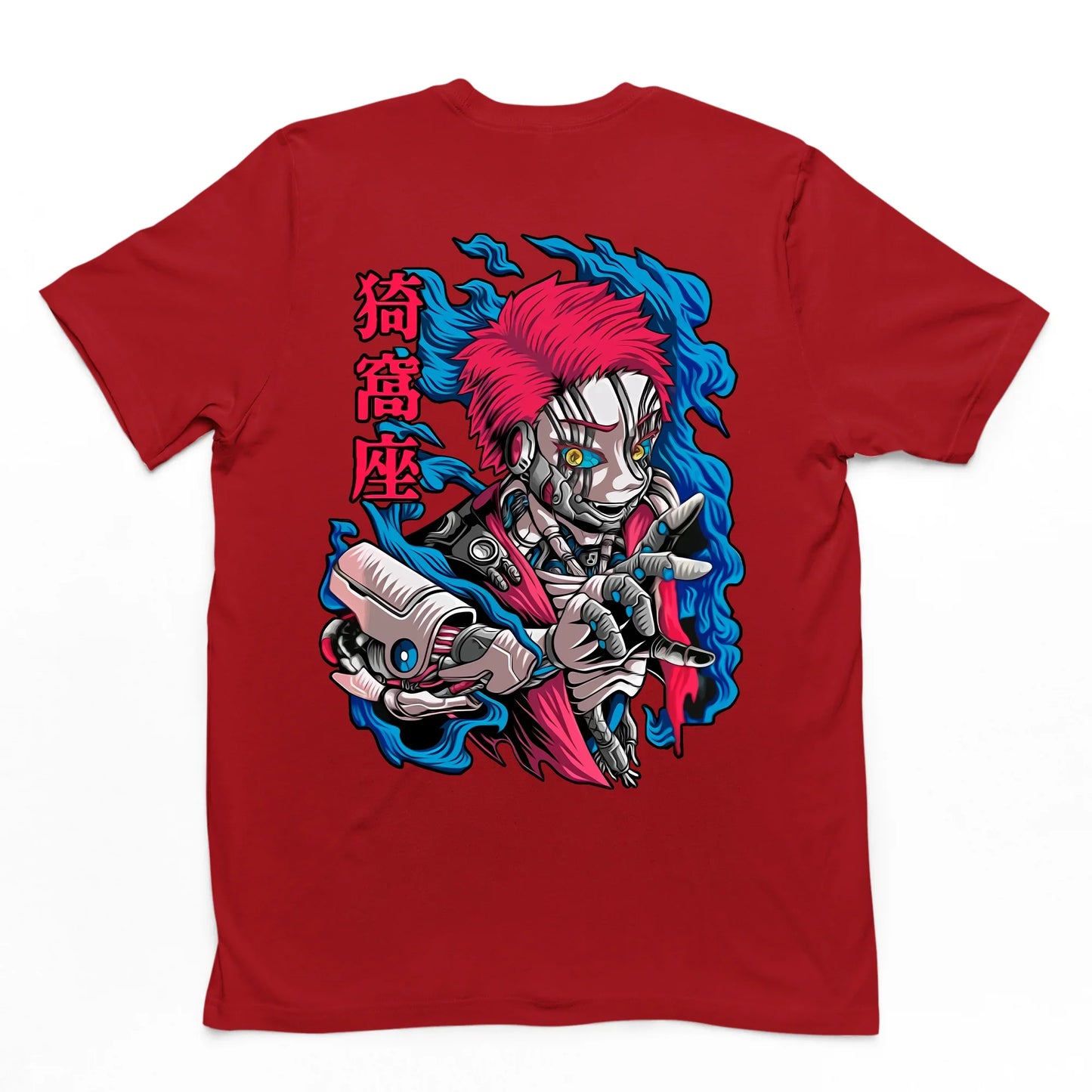 Camiseta Básica Cyber Akaza Demon Slayer Art- VERMELHO