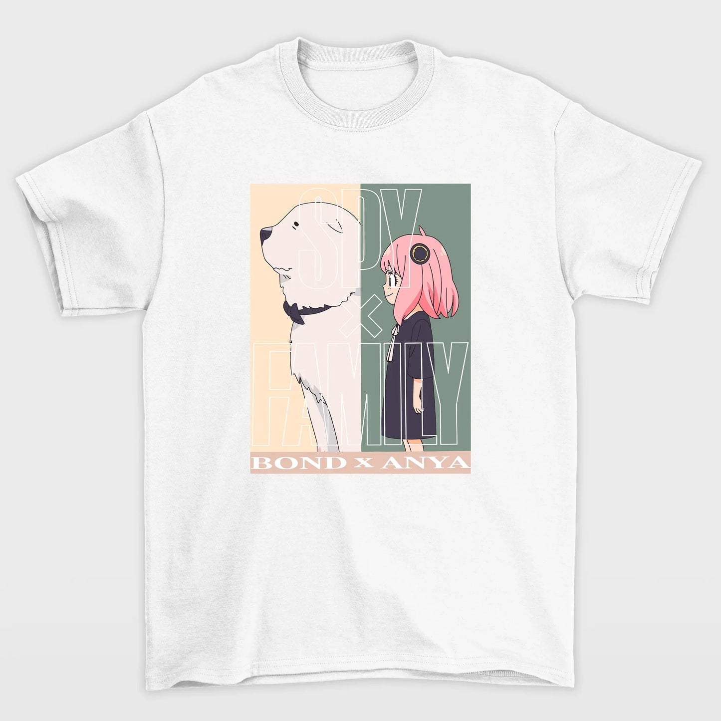 Camiseta Básica Unissex Anya X Lcon Spy X Family- Branco