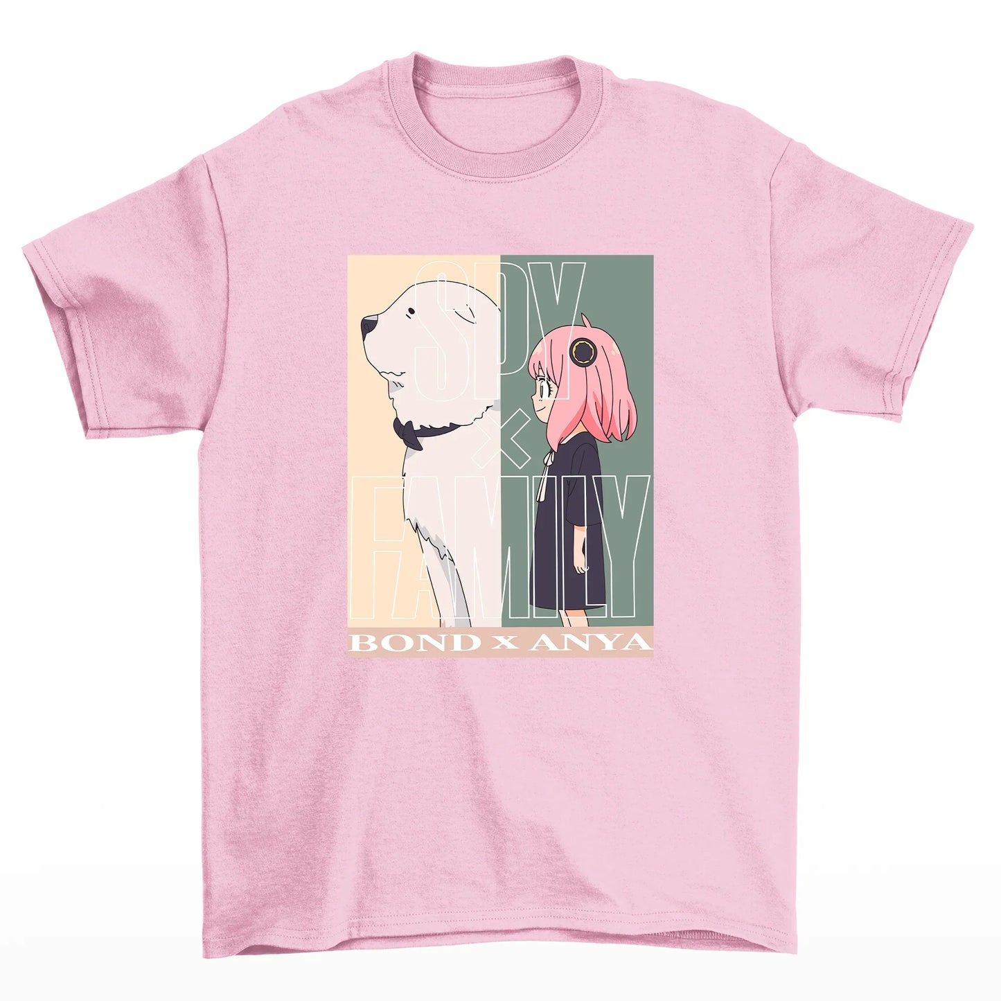 Camiseta Básica Unissex Anya X Lcon Spy X Family- Rosa Bebe