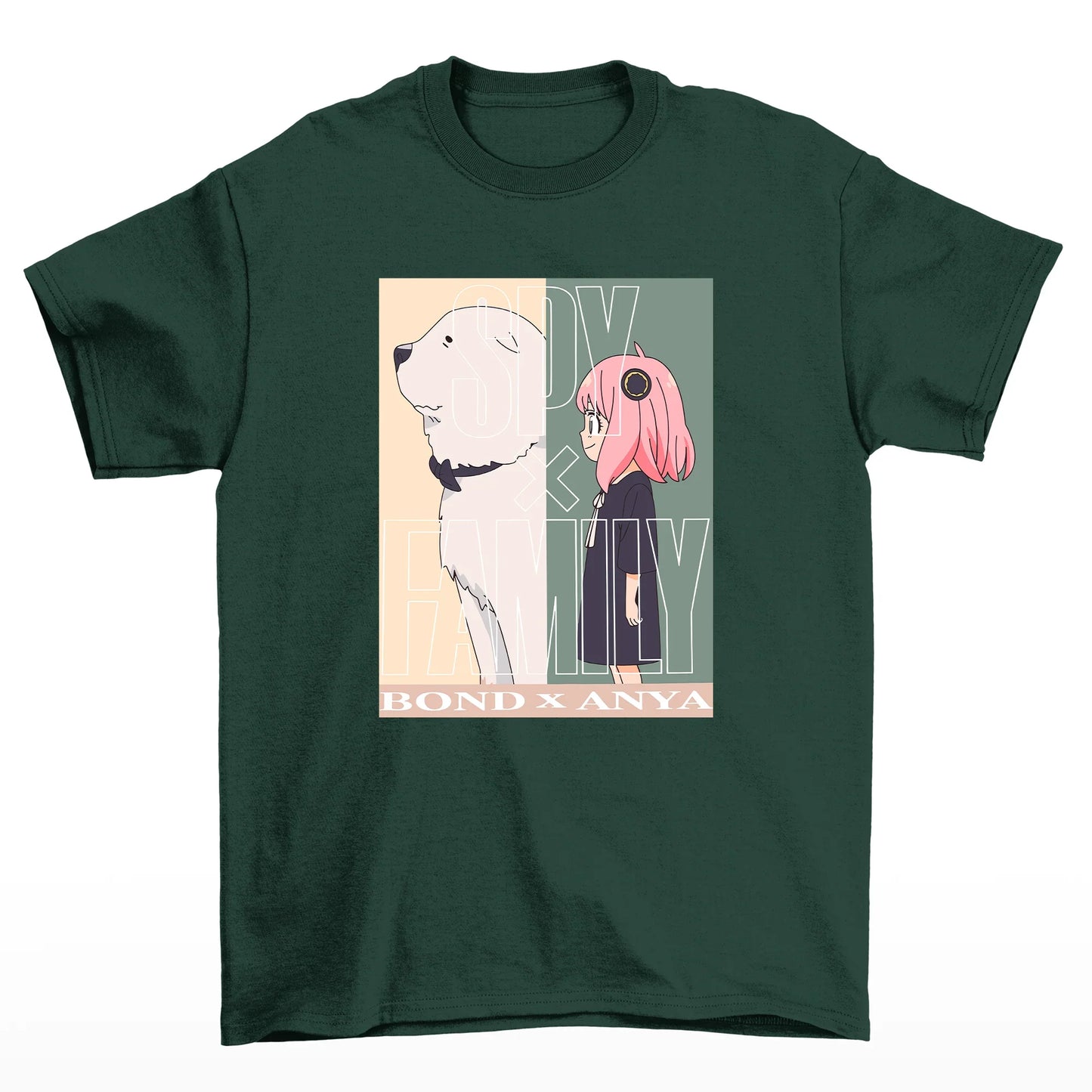 Camiseta Básica Unissex Anya X Lcon Spy X Family- Verde