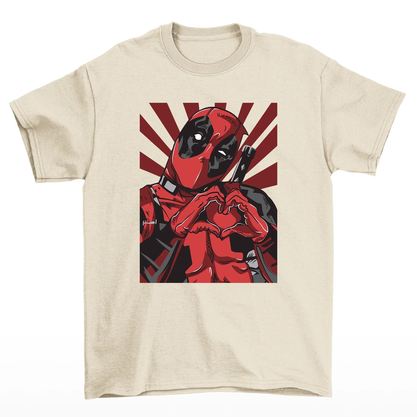 Camiseta Básica Deadpool Lovely Heart Pérola