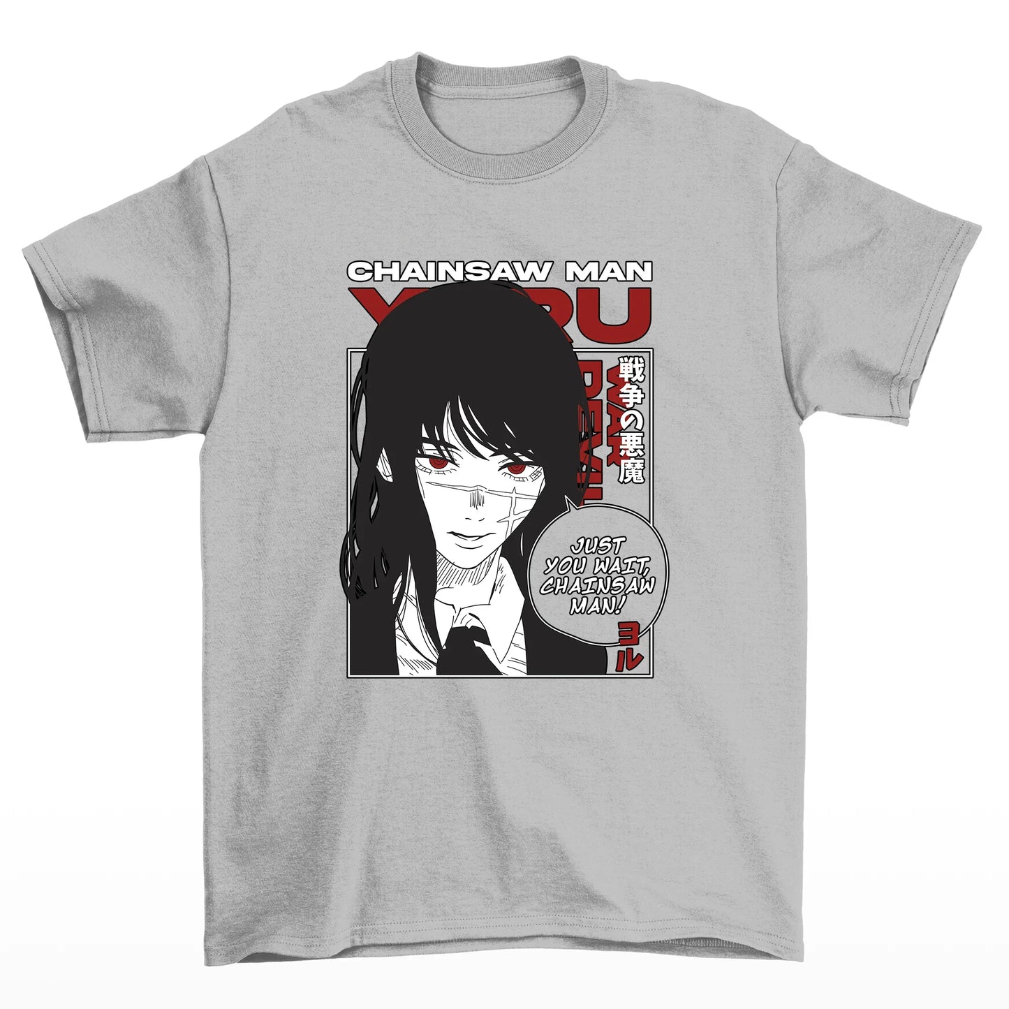 Camiseta Básica War Devil Chainsaw Man- Cinza