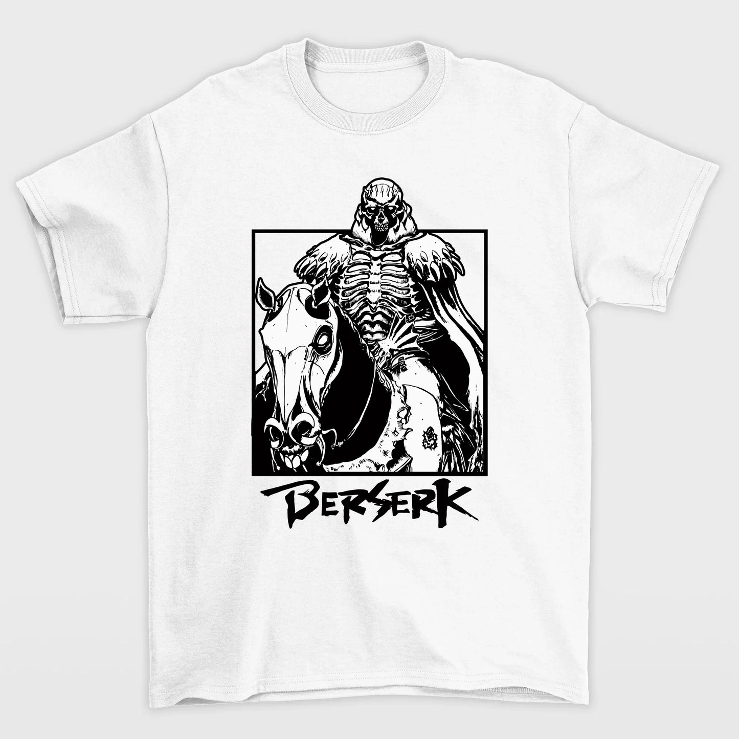 Camiseta Berserk Knight Skull- branco