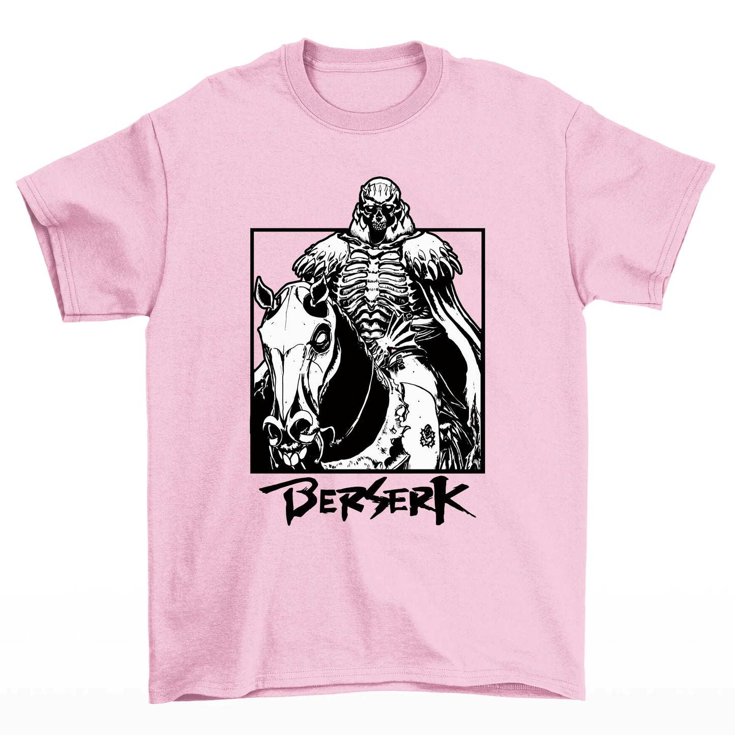 Camiseta Berserk Knight Skull- rosa bebe