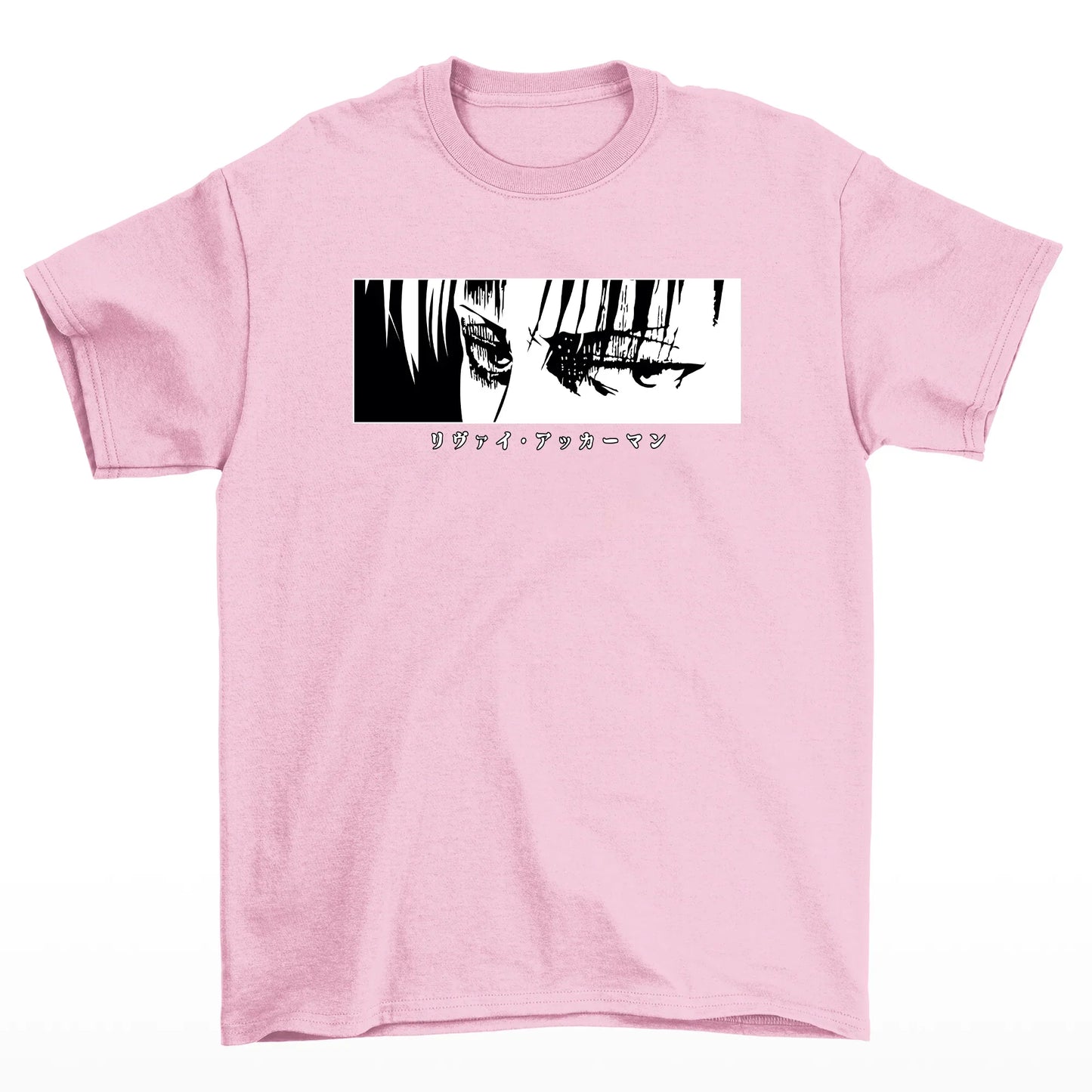 Camiseta Levi Attack On Titan Eyes-rosa bebe