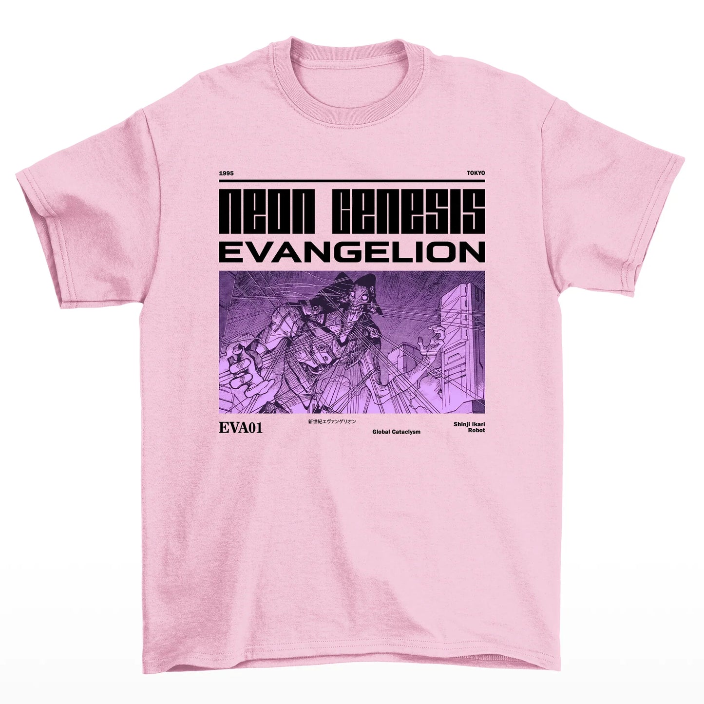 Camiseta Neon Genesis Evangelion Eva 01-rosa bebe