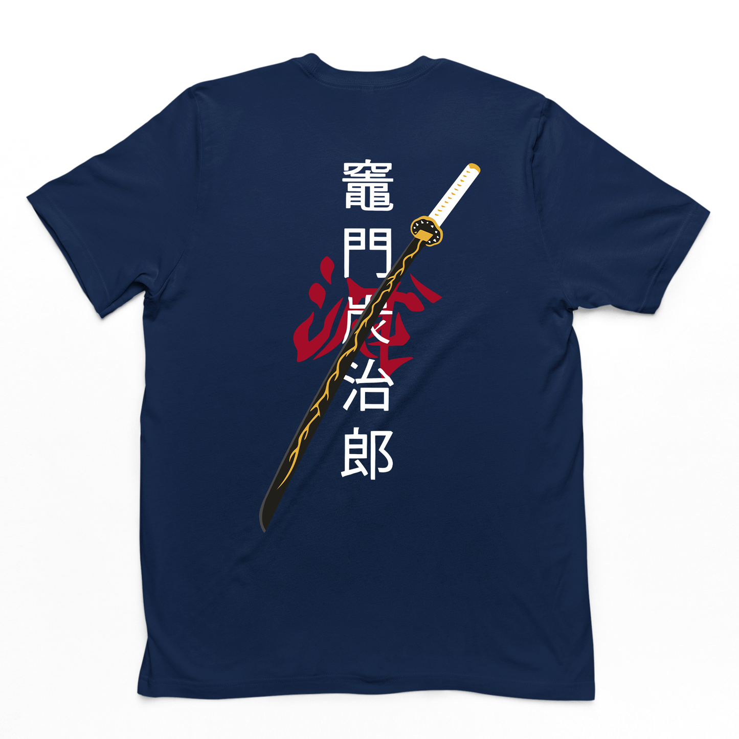 Camiseta Básica Azul Marinho Tanjiro Kamado do anime Demon Slayer