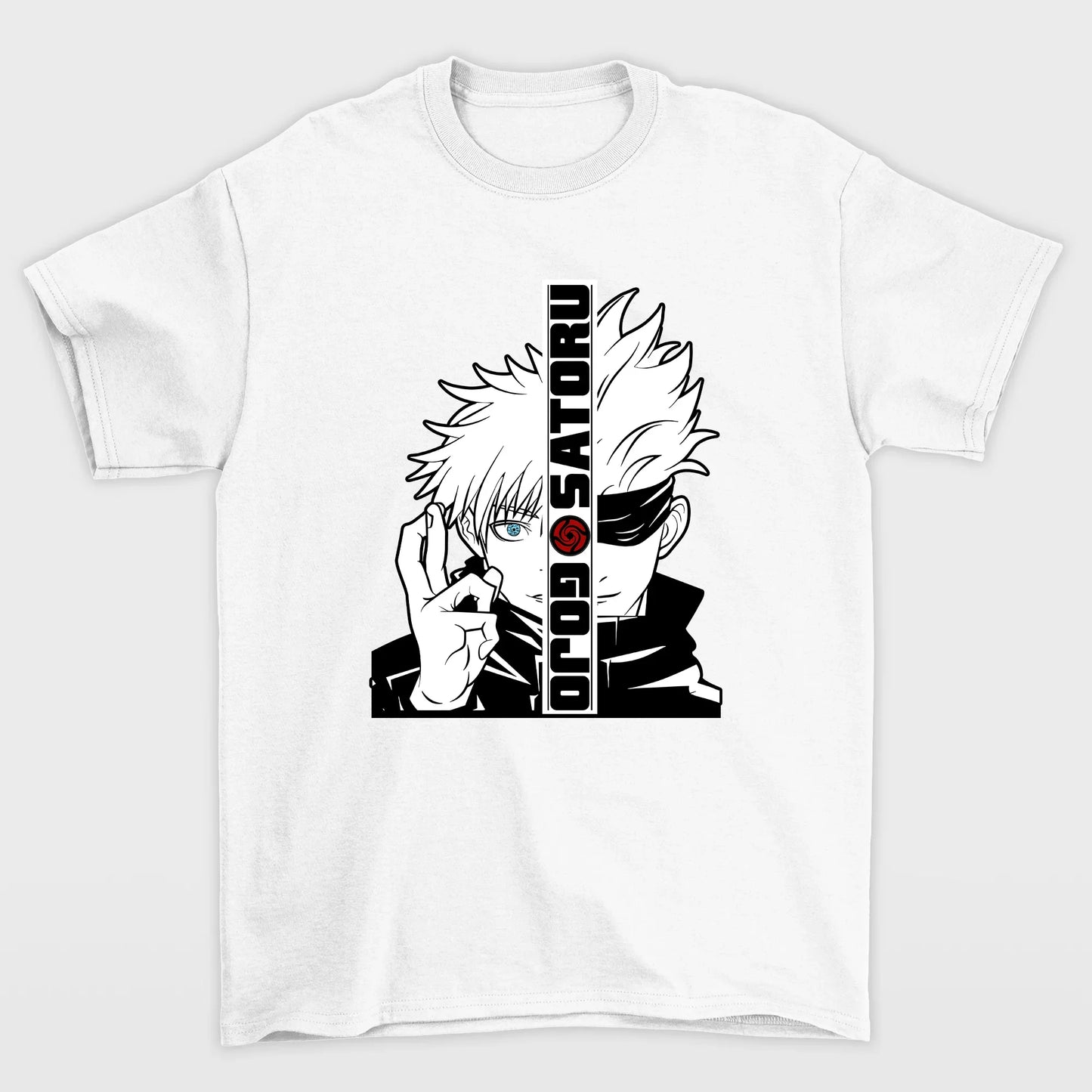 Camiseta Básica branco Gojou Satoru Anime Jujutsu Kaisen