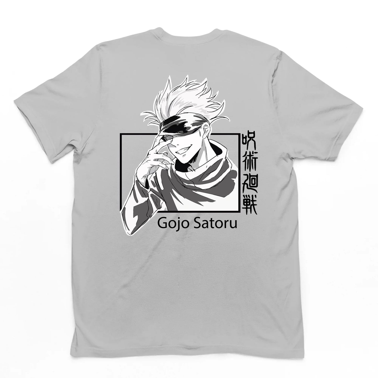 Camiseta Básica Gojou Satoru Anime Jujutsu Kaisen-cinza